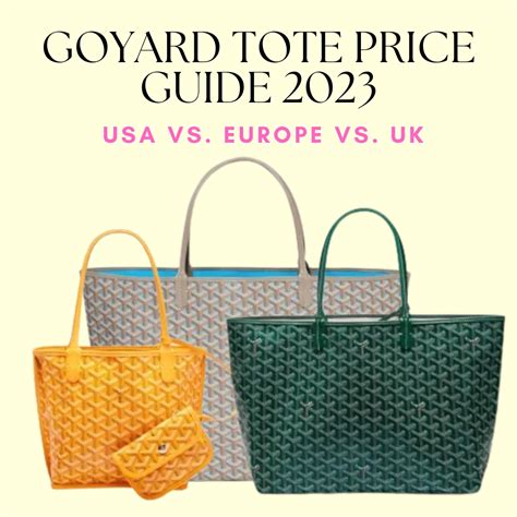 goyard tote price 2020|goyard bag price 2022 euro.